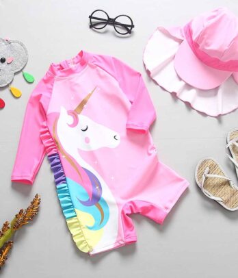Maillot de plage "Petite licorne" UPF 50+