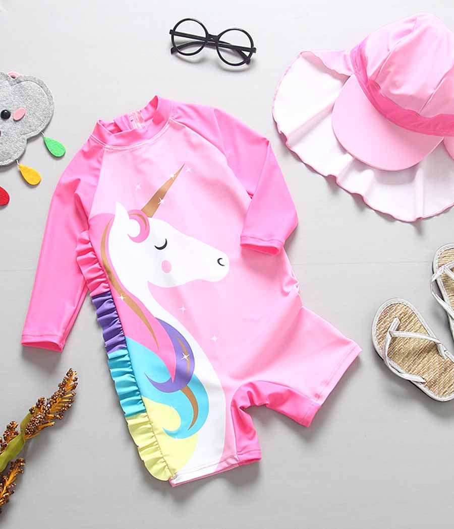 9540564705_1319620468 Maillot de plage "Petite licorne" UPF 50+ – Image 1