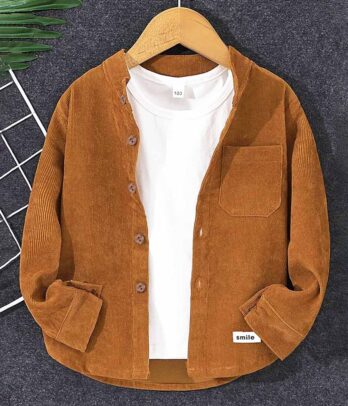 Chemise en velours marron