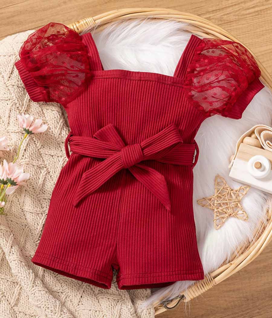 Group 36 Jumpsuit de short rouge pour filles – Image 1