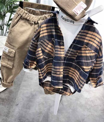 Ensemble de chemise marron pour petits garçons