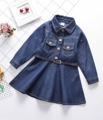 Robe en jean à manches longue