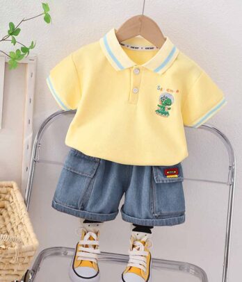 Ensemble décontracté de T-shirt jaune
