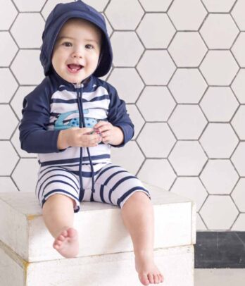 Maillot de bain à rayures pour enfants UPF 50+