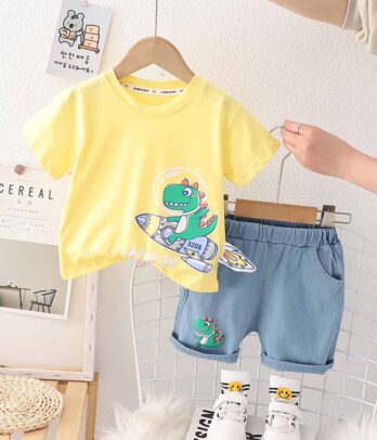 Ensemble de T-shirt jaune fun pour garçons