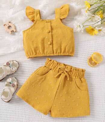 Ensemble de short et crop sans manches pour filles