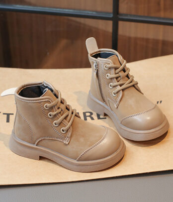 Bottines unisexes de couleur camel