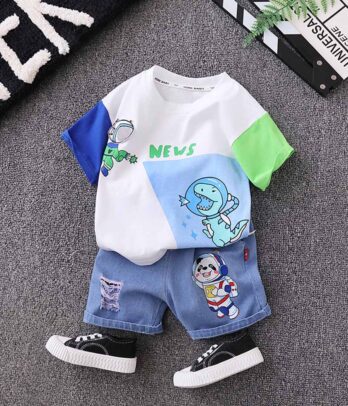 Ensemble estival de short et T-shirt imprimé