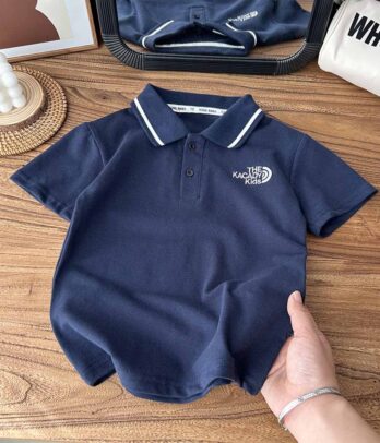 T-shirt style polo bleu nuit pour garçons