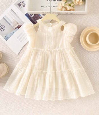 Robe blanche raffinée pour fillettes