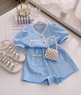 Ensemble deux pièces bleu pour fillettes
