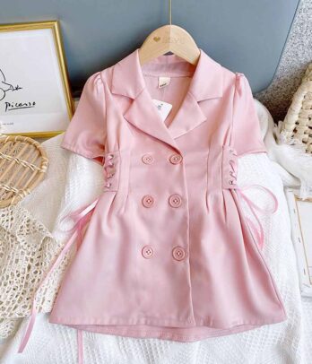 Robe classique de couleur rose pour fillettes