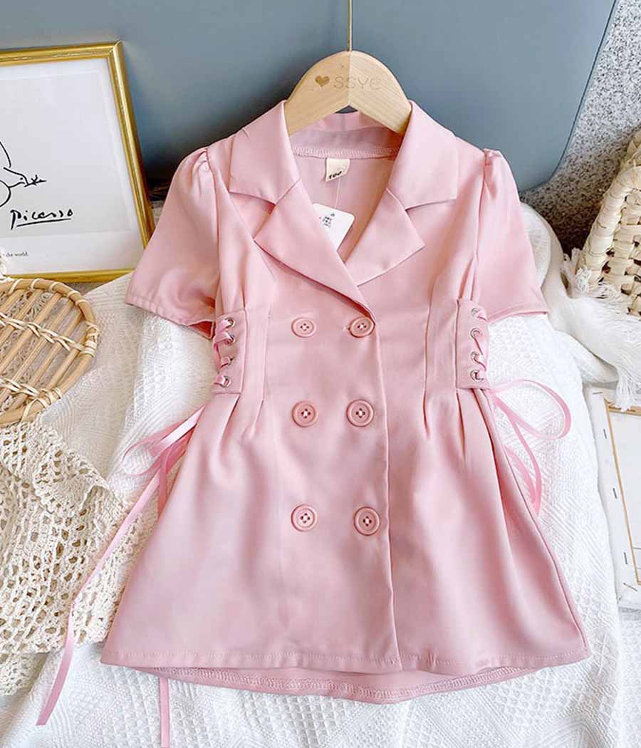 47657-011 Robe classique de couleur rose pour fillettes – Image 1