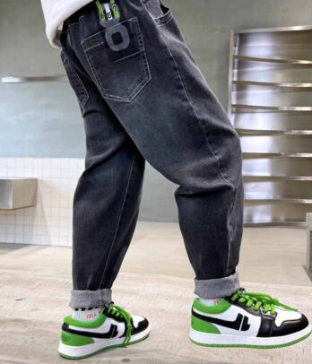 Jean gris oversize pour garçon