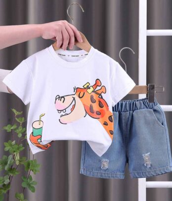 Ensemble estival unisexe "Petite girafe"