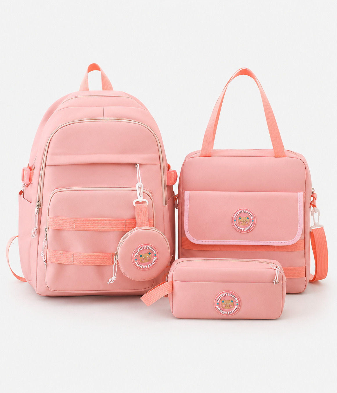 53289 Ensemble de sac à dos simple en toile composé de trois pièces – Image 1