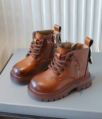 Bottines unisexes de couleur marron