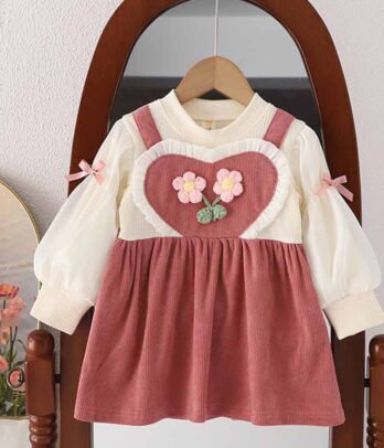 Robe coup de cœur de couleur bois de rose