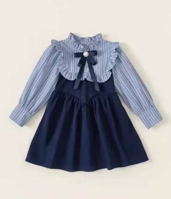 Robe bleu marine avec effet chemise