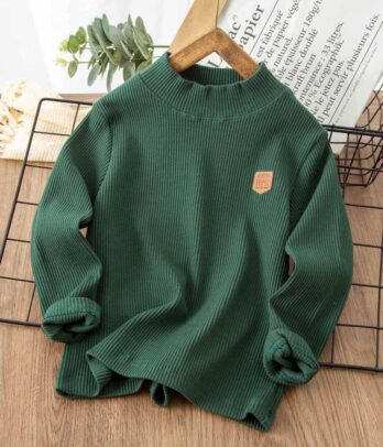 Pull vert à manches longues