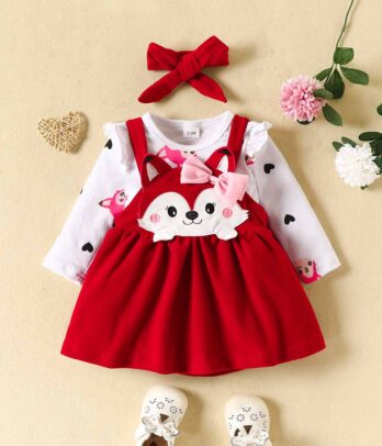 Robe rouge adorable pour bébé fille