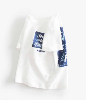 T-shirt blanc imprimé pour garçons