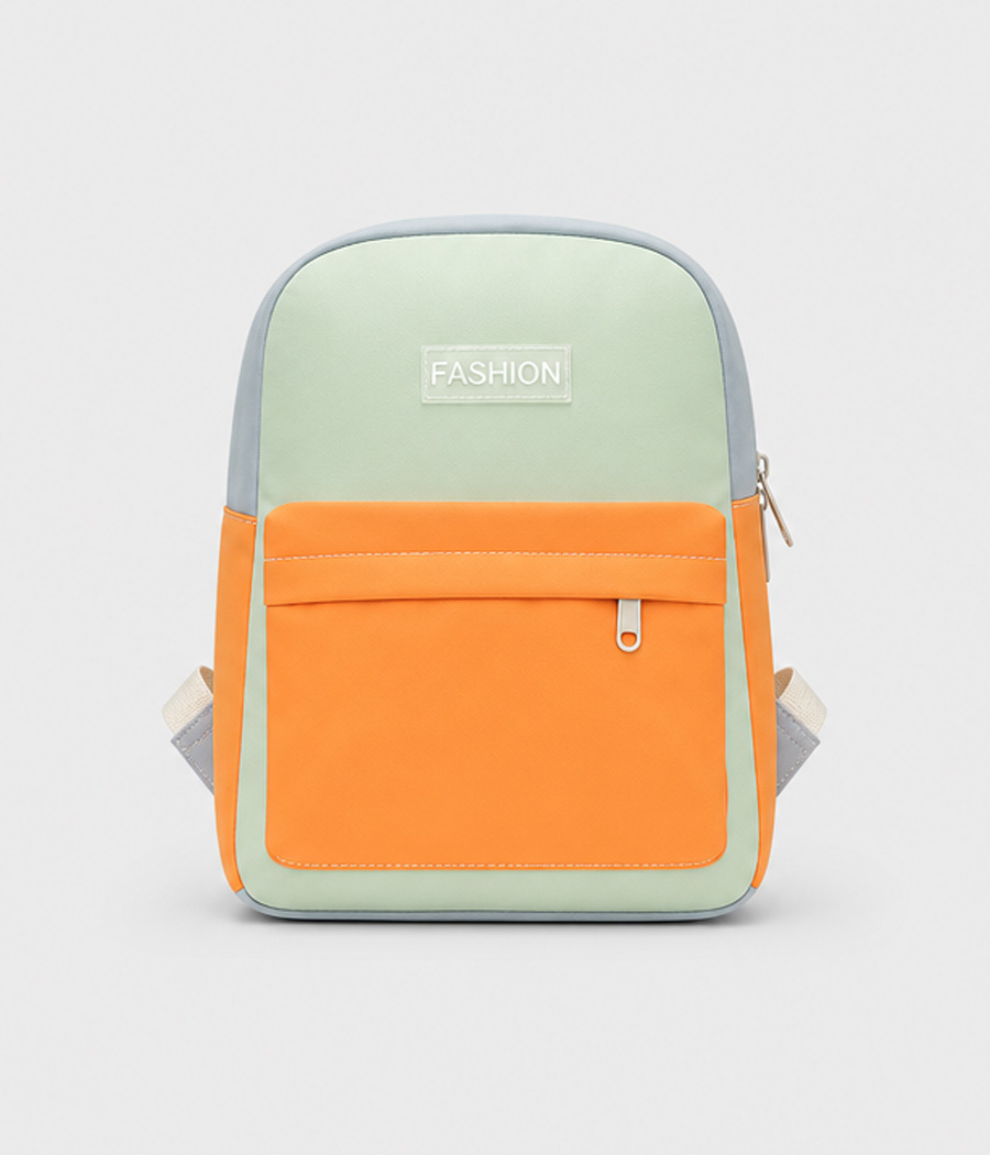 92757-01h Sac d'école en toile simple et léger de couleur contrastée – Image 1