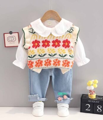Ensemble à fleurs chic pour fillettes