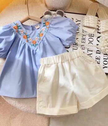 Ensemble de short simple et chemise style européen