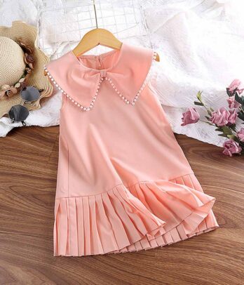 Robe rose mi longue style asiatique pour fillettes