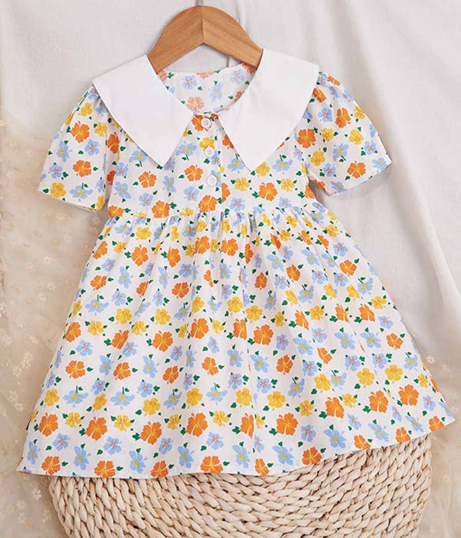 99723-01-6 Robe mi longue d'été à fleurs pour filles – Image 1