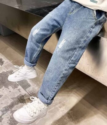 Pantalon en jean clair délavé pour garçons