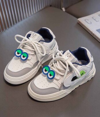 Baskets blanches ludiques unisexes