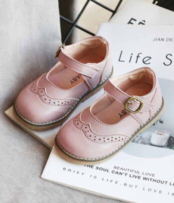 Ballerines rose pale pour fillettes
