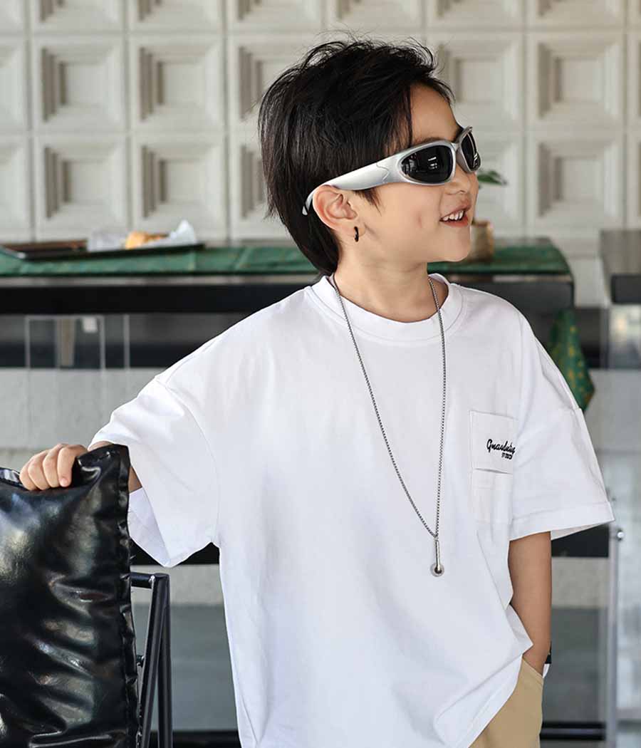 O1CN01cEtQaT1EqA94O2xJe_!!3167840402-0-cib T-shirt oversize blanc pour garçons – Image 1