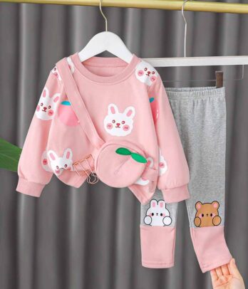 Ensemble de sweat et legging gris pour filles
