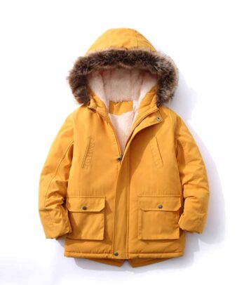 Parka jaune doré style unisexe