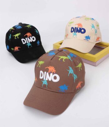 Casquette "Dino" brodée de dinosaures colorés