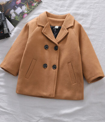 Manteau beige en laine pour garçons