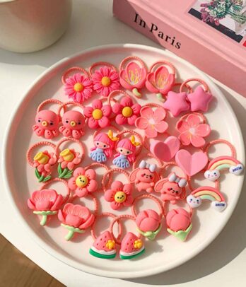 Élastiques mignons de couleurs roses