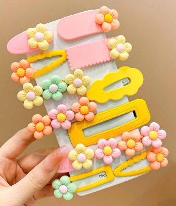 Lot de onze barrettes à cheveux pour fillettes
