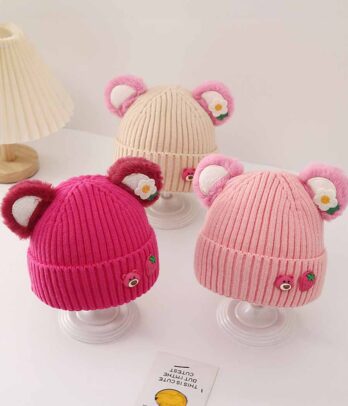 Bonnet pour fillettes à oreilles mignonnes