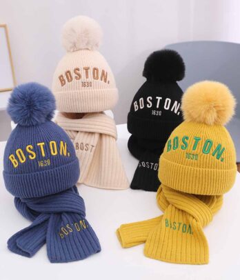 Lot de bonnet et écharpe "Boston" pour enfants