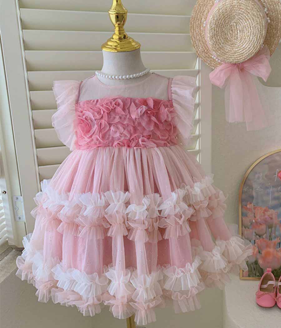 Group 2 Robe tutu de couleur rose pour fillettes – Image 1