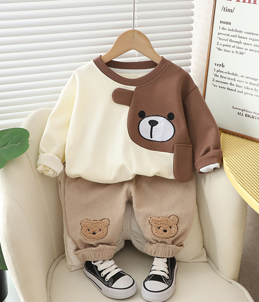 O1CN013fKFyq1YwNmBdbMmP_!!3999413123-0-cib Ensemble a gros doudou beige et marron pour garçon – Image 1