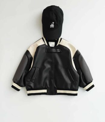 Veste en cuir old school style baseball