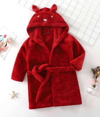 Sortie de bain rouge pour enfant