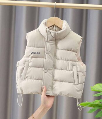 Veste sans manches blanc cassé pour enfant