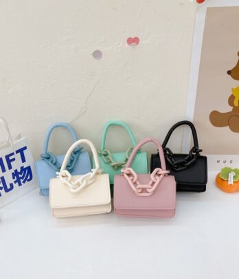 Sac à bandoulière chaîne macaron pour enfants
