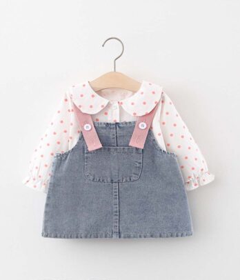 Robe en jean composée de deux pièces pour fillettes